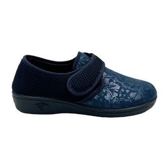 Chausson Femme Soir&Matin Promesse - Bleu marine à motifs